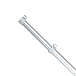 Asta per bandiera in alluminio Ø 25 mm con ganci realizzata in pezzo unico