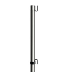 Asta per bandiera in acciaio inox Ø 25 mm con ganci