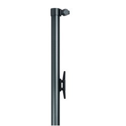 Asta portabandiera in alluminio verniciato grigio Ø 32 mm con carrucola