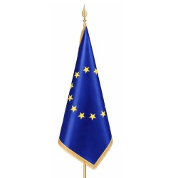 Bandiera LUX in doppio raso con frangia oro e stampa bifacciale 2