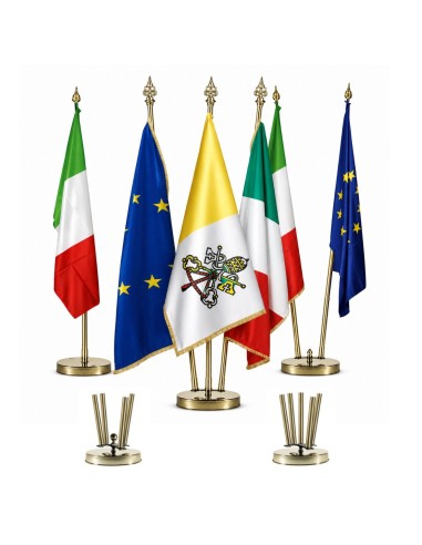 Kit da sala I Tech Gold con aste in alluminio anodizzato oro e base gold