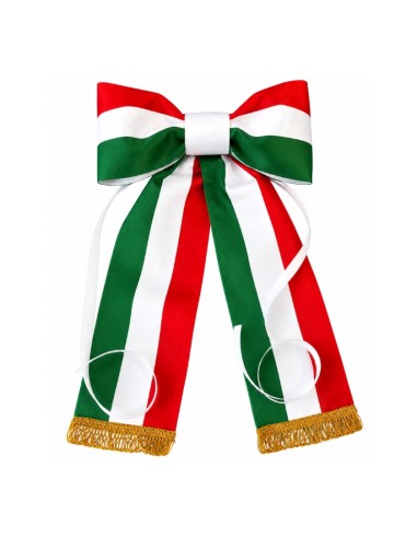 Fiocco Tricolore in Raso con Frangia Oro per...