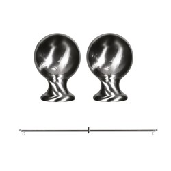 Terminali in ottone cromato Silver per traversa gonfalone Ø 40 mm e Ø 60 mm venduti a coppia