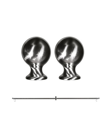 Terminali in ottone cromato Silver per traversa gonfalone Ø 40 mm e Ø 60 mm venduti a coppia