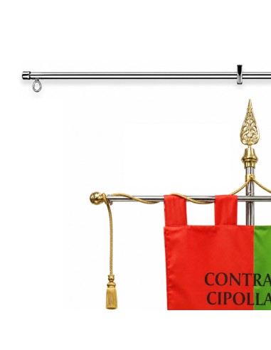 Traversa per gonfaloni in ottone cromato Silver Ø 15 mm disponibile in diverse lunghezze