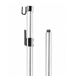 Asta per gonfaloni in alluminio satinato Ø 22 mm disponibile in 2 o 3 pezzi