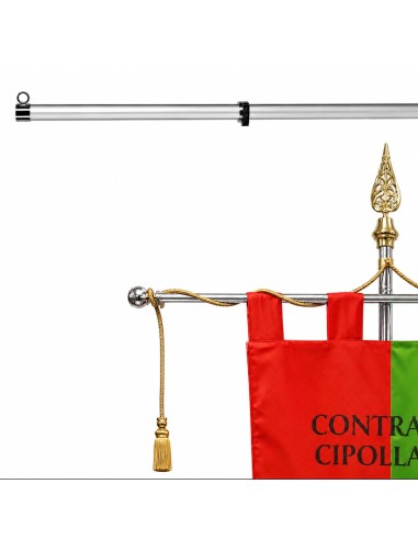 Traversa per gonfaloni in alluminio satinato Ø 15 mm disponibile nelle misure 60, 80 e 100 cm