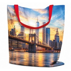 Shopper personalizzata con manici rossi