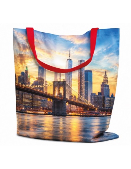 Shopper personalizzata con manici rossi
