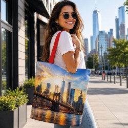 Shopper personalizzata con manici rossi 2
