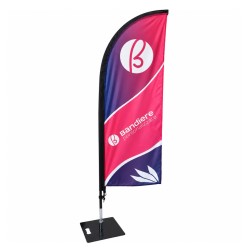 Beach Flag a Piuma PRO personalizzata con asta in fibra di vetro