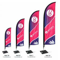 Beach Flag a Piuma PRO personalizzata con asta in fibra di vetro 2
