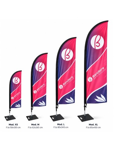 Beach Flag a Piuma PRO – misure XS, M, L e XL