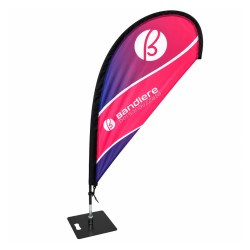 Beach Flag a Goccia PRO personalizzata con asta in fibra di vetro