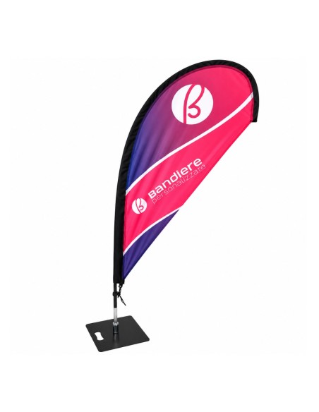 Beach Flag a Goccia PRO personalizzata con asta in fibra di vetro