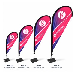 Beach Flag a Goccia PRO personalizzata con asta in fibra di vetro 2