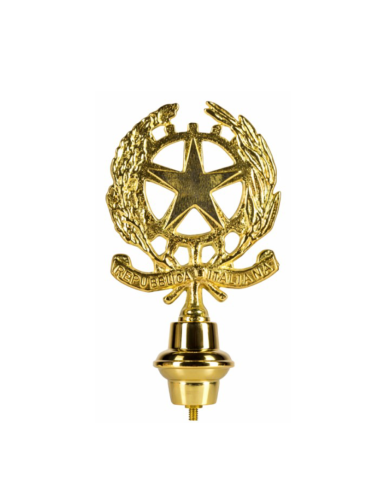 emblema repubblica italiana ottone lucido per asta bandiera