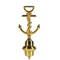 emblema ancora marina ottone lucido per asta bandiera