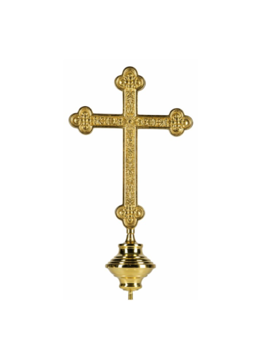croce ottone lucido per asta bandiera