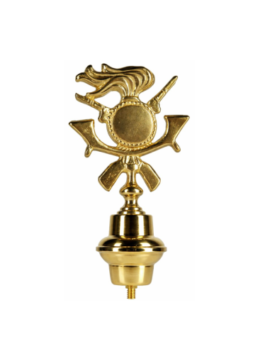 emblema bersaglieri ottone lucido per asta bandiera
