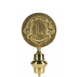 emblema lions ottone lucido per asta bandiera