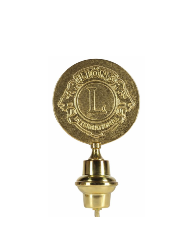 emblema lions ottone lucido per asta bandiera