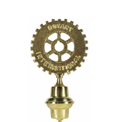 emblema rotary ottone lucido per asta bandiera