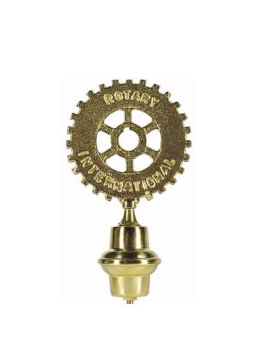 emblema rotary ottone lucido per asta bandiera