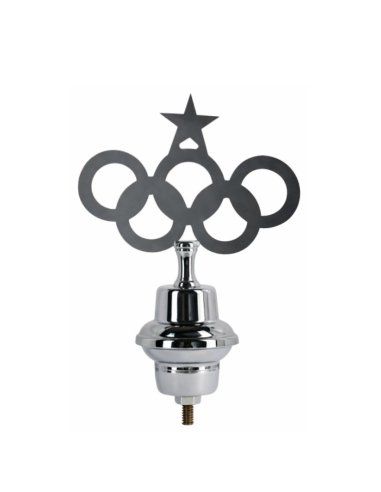 emblema olimpico cromato per asta bandiera