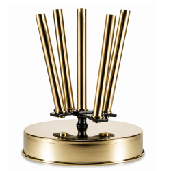 base acciaio inox oro 5 posti Ø 280 mm per aste bandiere Ø 22 mm