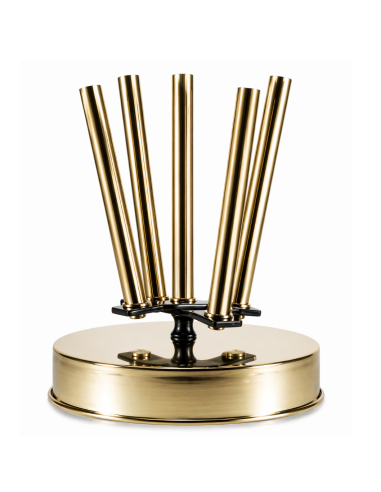 base acciaio inox oro 5 posti Ø 280 mm per aste bandiere Ø 22 mm