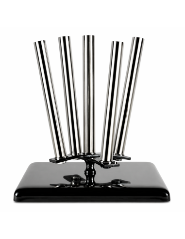 Base Acciaio Nero 300x300 mm a 5 Posti per Aste...