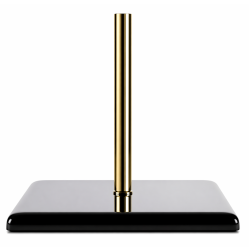 base acciaio nero 300x300 mm con manicotto oro per asta bandiera Ø 22 mm