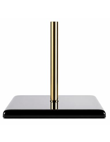 base acciaio nero 300x300 mm con manicotto oro per asta bandiera Ø 22 mm