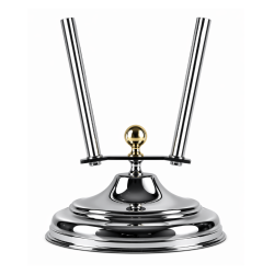 base in ottone cromato Ø 290 mm 2 posti per aste bandiere Ø 22 mm