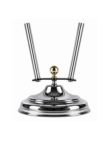 base in ottone cromato Ø 290 mm 2 posti per aste bandiere Ø 22 mm