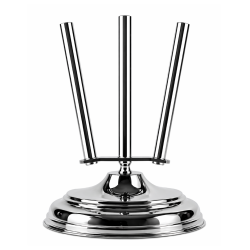 base in ottone cromato Ø 290 mm 3 posti per aste bandiere Ø 22 mm