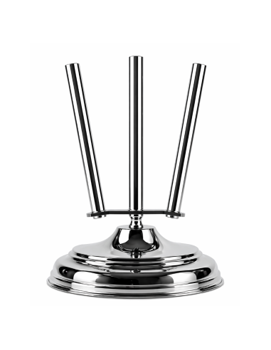 base in ottone cromato Ø 290 mm 3 posti per aste bandiere Ø 22 mm