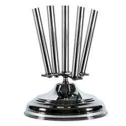 base in ottone cromato Ø 290 mm 5 posti per aste bandiere Ø 22 mm