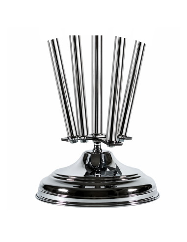 base in ottone cromato Ø 290 mm 5 posti per aste bandiere Ø 22 mm