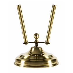 base ottone lucido oro Ø 290 mm 2 posti per aste bandiere Ø 22 mm