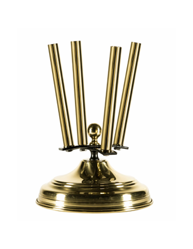 base ottone lucido oro Ø 290 mm 4 posti per aste bandiere Ø 22 mm