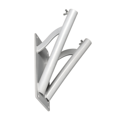 Supporto a muro 2 posti in ferro verniciato a polvere grigio inclinazione 40° per aste portabandiera Ø 32 mm