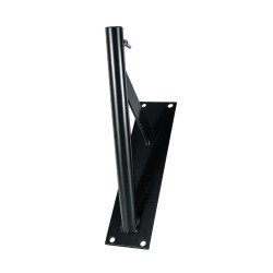 Supporto a muro 1 posto in acciaio verniciato a polvere nero inclinazione 55° per aste portabandiera Ø 22 mm