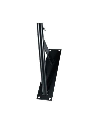Supporto a muro 1 posto in acciaio verniciato a polvere nero inclinazione 55° per aste portabandiera Ø 22 mm