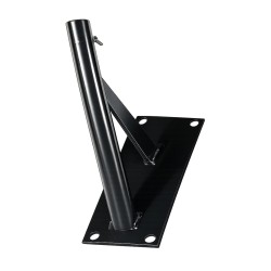Supporto a muro 1 posto in acciaio verniciato a polvere nero inclinazione 55° per aste portabandiera Ø 32 mm