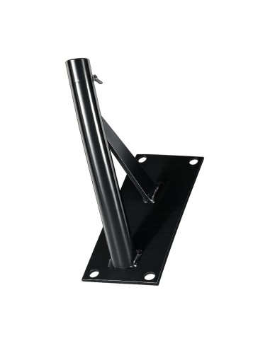 Supporto a muro 1 posto in acciaio verniciato a polvere nero inclinazione 55° per aste portabandiera Ø 32 mm